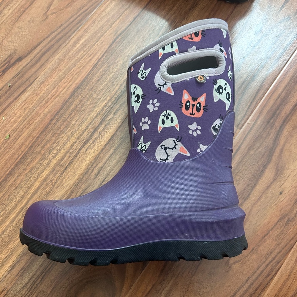 Bogs Kids Purple Rain & Snow Boots with Animal Print